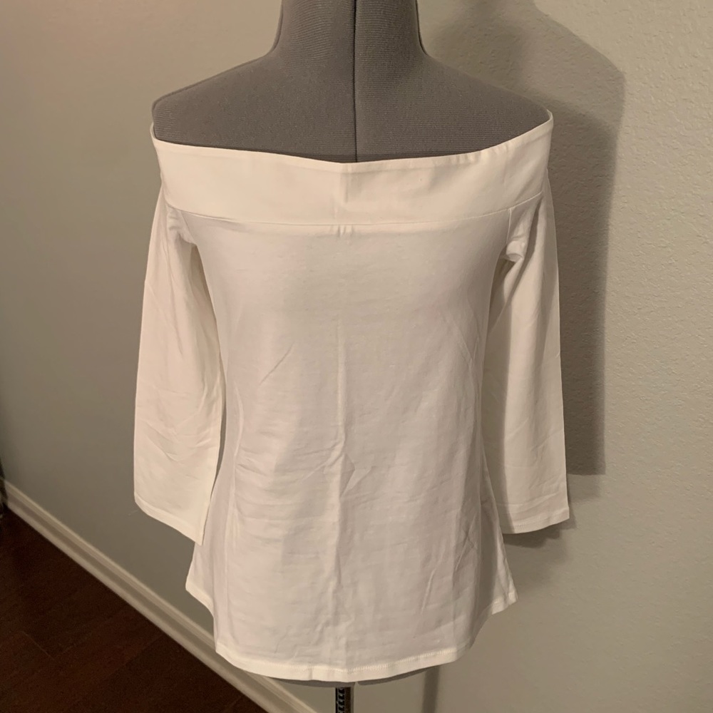 NWT LOFT Off-Shoulder White Shirt
